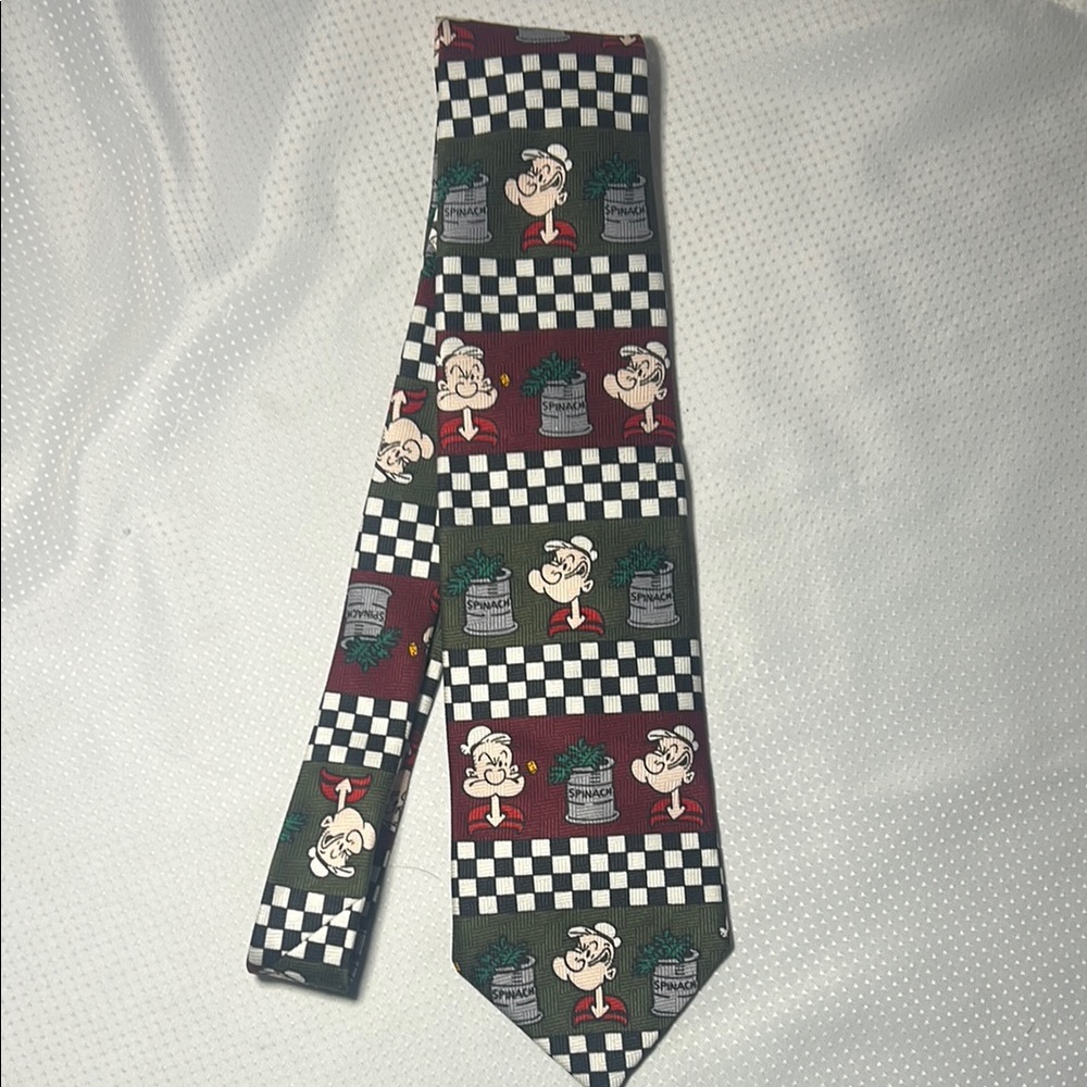 Vintage 1995 Popeye Spinach Novel Ties Neck Tie Cartoon Character